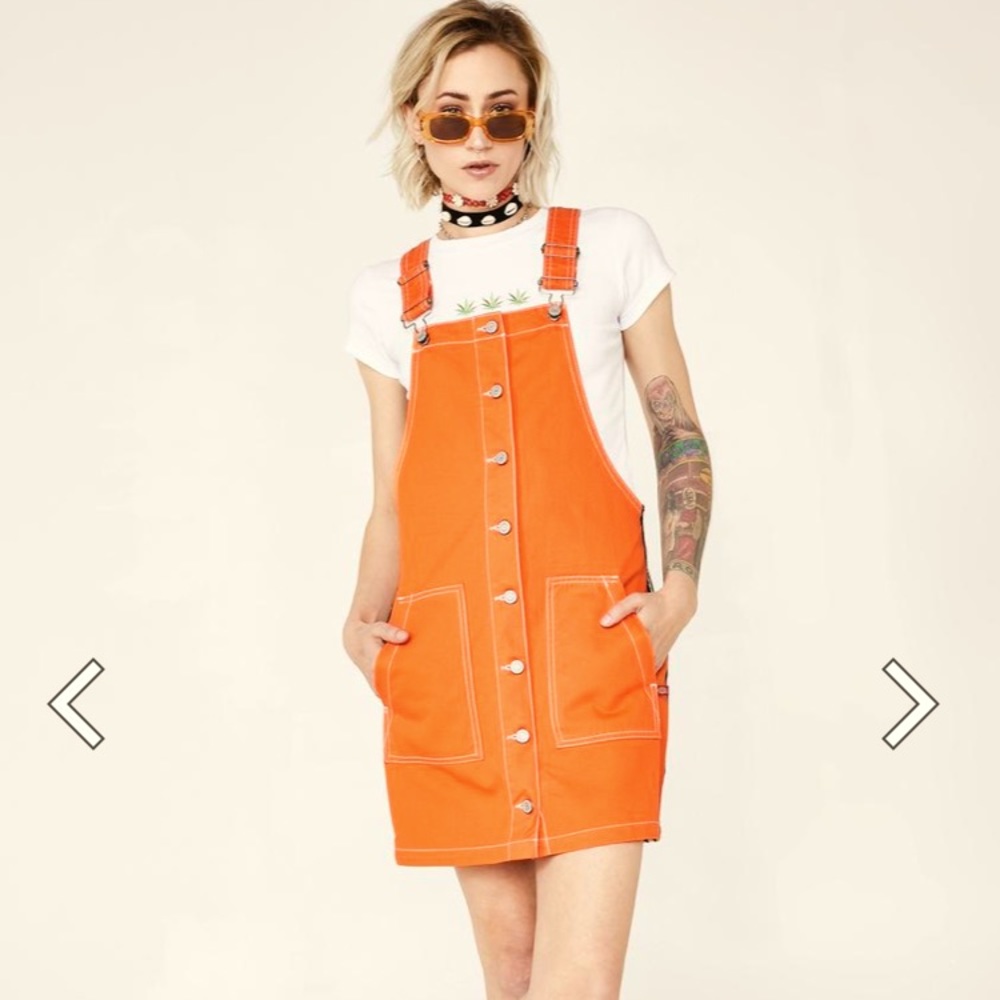 Dickies Button Overall Side Stripe Dress